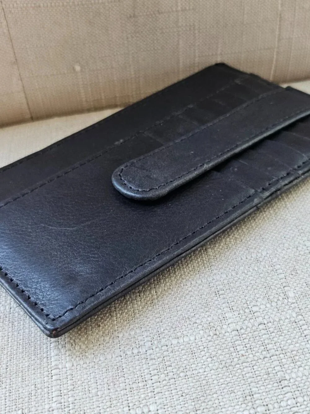Leather Long Wallet Unisex Card Holder Blak Genuine Leather Handmade Clutch